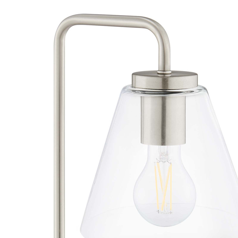 Lampe de table Element en verre par Modway, Nickel satiné
