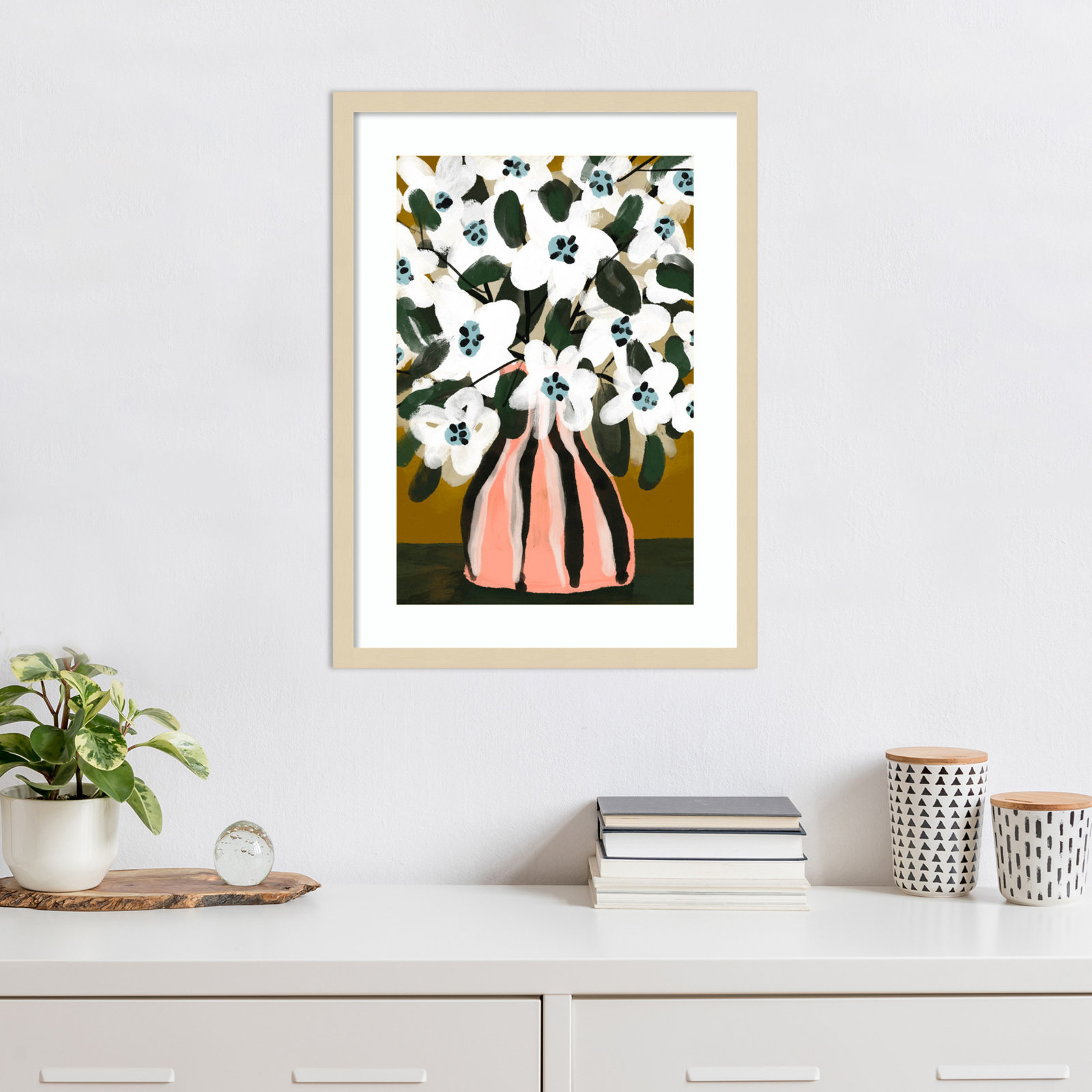 Galya "Pastel Flower Impression No. 9" Print, Brown, 25" H x 19" W