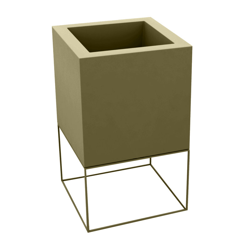 Vela Resin Pot Planter, Ecru, 14.25" H x 7.25" W x 7.25" D