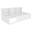 Lit plateforme en bois avec barrière de sécurité et tablettes de rangement pratiques-132921644-132921646