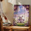 Reproduction d'art sur toile, "Un ours en peluche rose pastel moelleux avec une expression joyeuse"-846517434