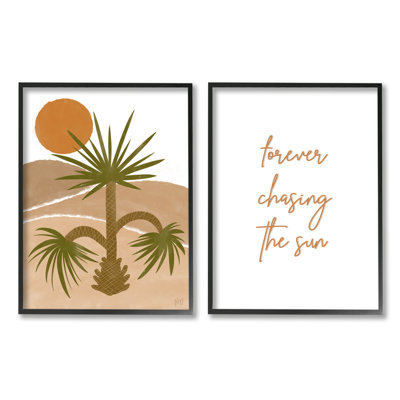 «Forever Chassing the Sun», phrase «Desert Palm Sun» par Birch & Ink - ensemble de 2 impressions