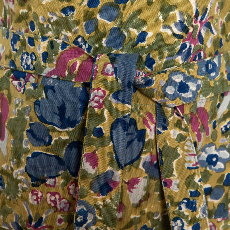 Jardine Floral Cotton Bib Apron, Blue/Vert