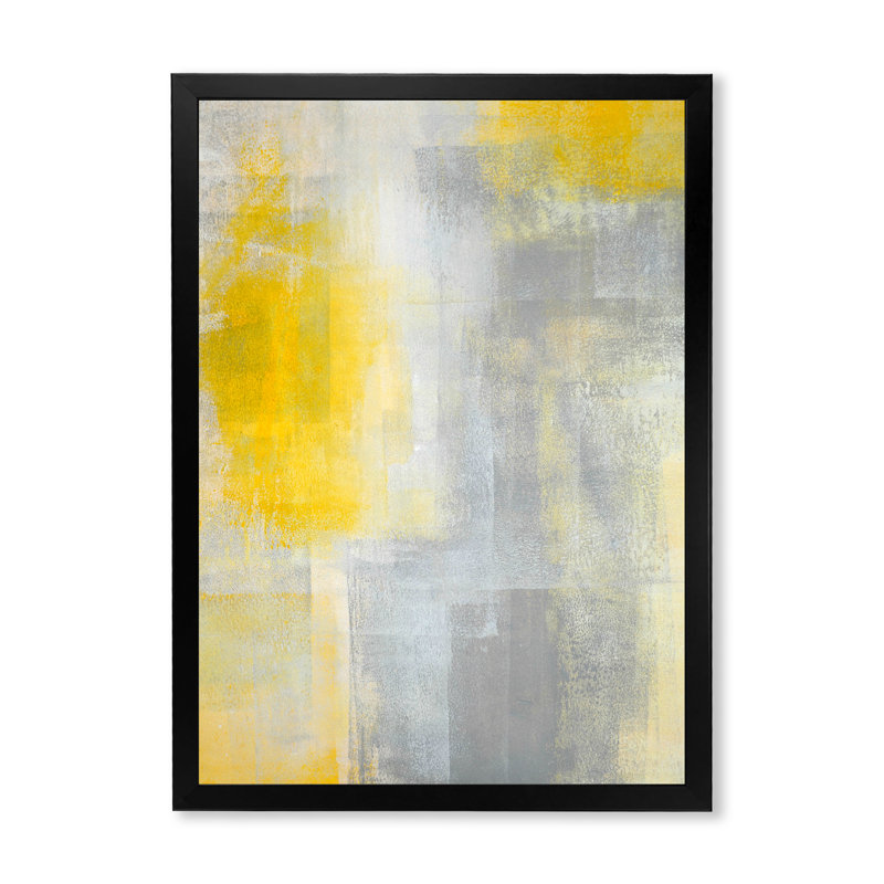 Art moderne gris et bleu II 2FDP47717, Cadre noir, H 36 po x l 24 po x P 1 po