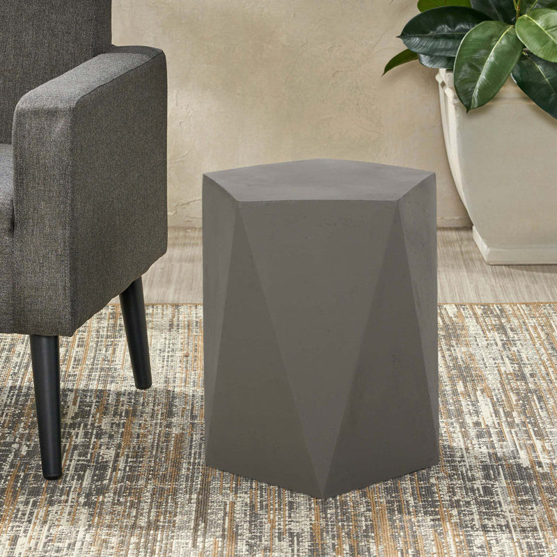 Table d'appoint Apollo, H 16 po x l 16 po x P 16 po, Gris clair