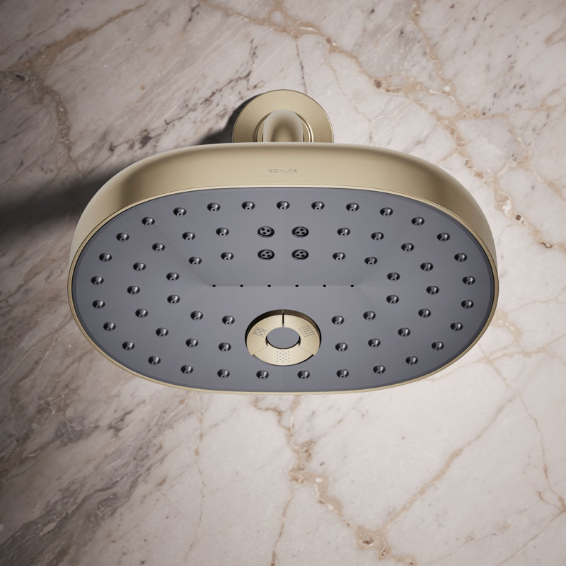 Statement™ 2.5 GPM Oval Multifunction Showerhead with Katalyst Air-Induction Technology, Vibrant Brushed Bronze