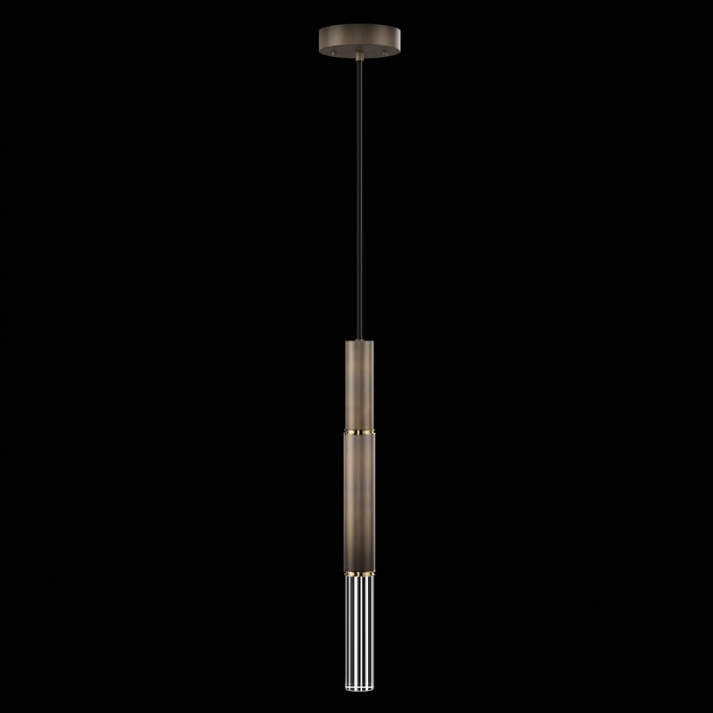 Luminaire suspendu rond l 6,5 po Antonia, Bronze