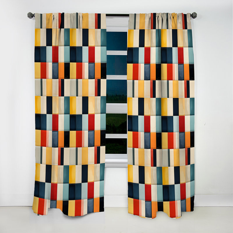 Toile contemporaine I - Rideau à rayures - Rideau occultant à rayures - 1 panneau, L 52 po x L 63 po