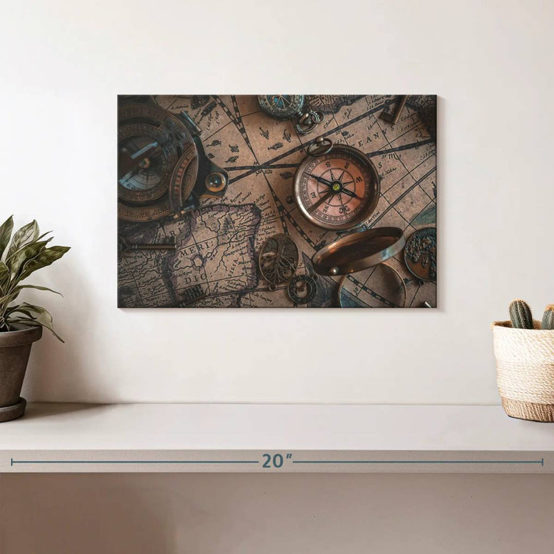 Aletra Map Compass, 8" H x 12" W
