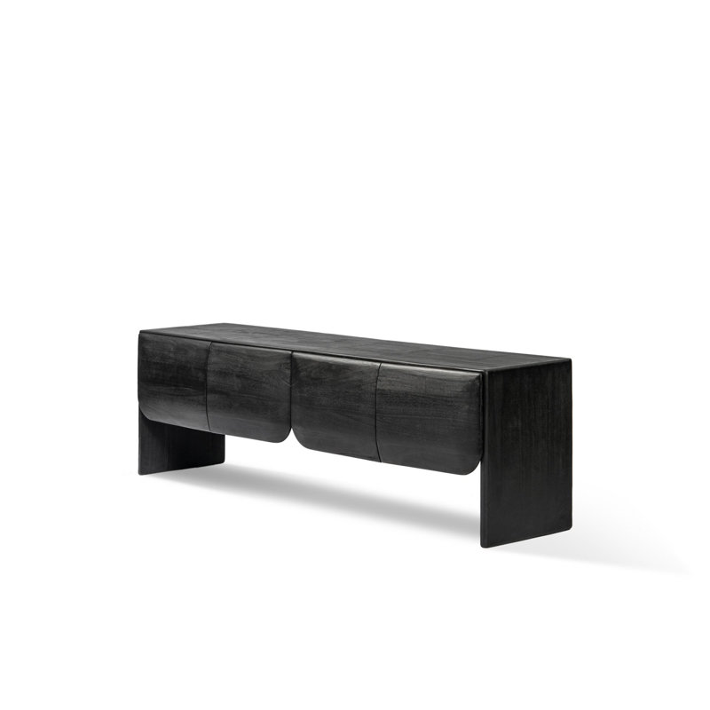 Neascu 200cm Solid Wood Sideboard, Black