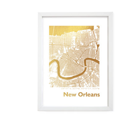 New Orleans Map - Single Picture Frame Print