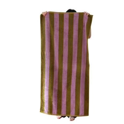 Serviette de bain douce et absorbante Terra Stripe