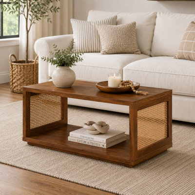 Haught  Weave Coffee Table with Shelf