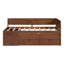 Lit de jour simple avec tiroirs et tablettes, structure de lit de jour en bois, finition noyer, canapé-lit peu encombrant