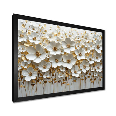 Moneak Widlflowers Golden Creamy Blossoms In The Spring VI - Wildflowers Wall Art