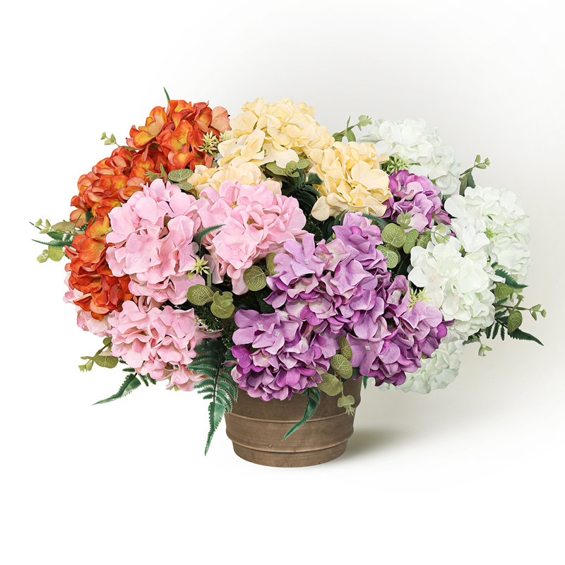 Bouquet de tiges de fleurs d'hortensia artificielles, Champagne