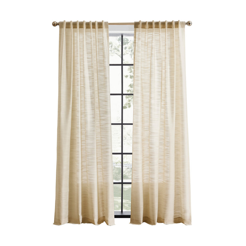 DKNY Salon Linen 50 X 96 Curtain Panel Pair, 50" W x 96" L