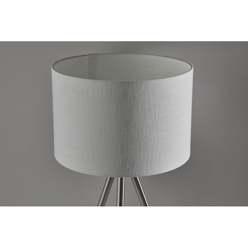 Rurik 24" Brushed Steel/Clear Tripod Table Lamp