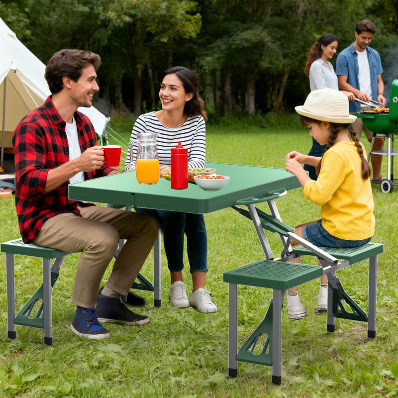 Ensemble de chaises de camping en plastique, Vert