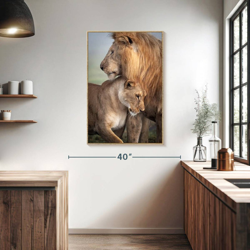 Amour sauvage, Cadre flottant en bois naturel, 27 po x 40 po