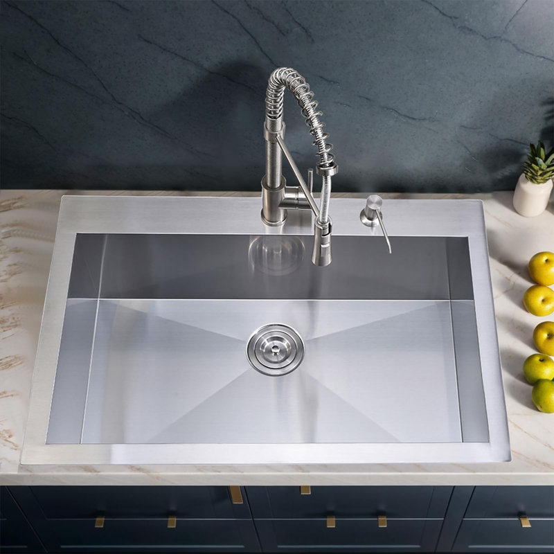 Évier de cuisine encastré en acier inoxydable 33 po x 22 po avec grille à vaisselle et crépine Tayanuc