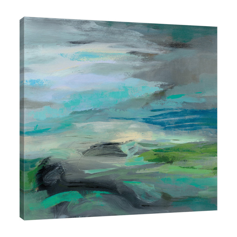 «Volcano Edge» par Silvia Vassileva, art mural en verre acrylique, H 12 po x l 12 po x P 1,5 po, Toile