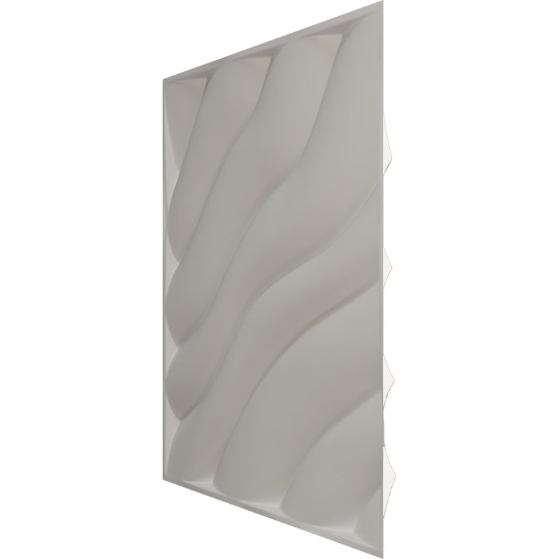 Panneau mural décoratif 3D EnduraWall ondulé moderne l 19 5/8 po x H 19 5/8 po, chrome brillant (couvre 2,67 pieds carrés)