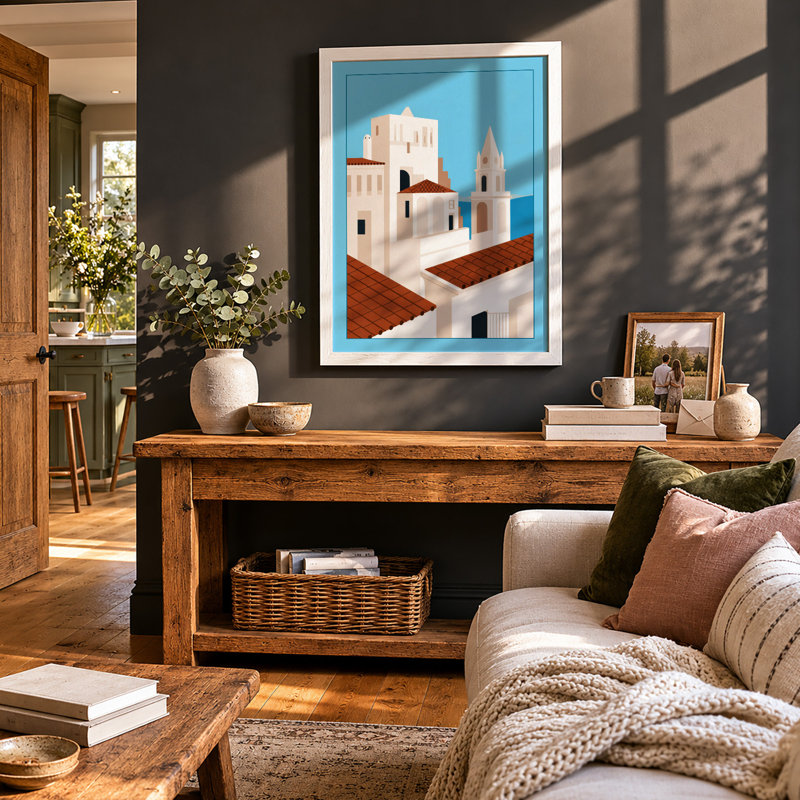Mediterranean Monastery Minimalist - Print, Unframed, A1 - 84.1 x 59.4 cm