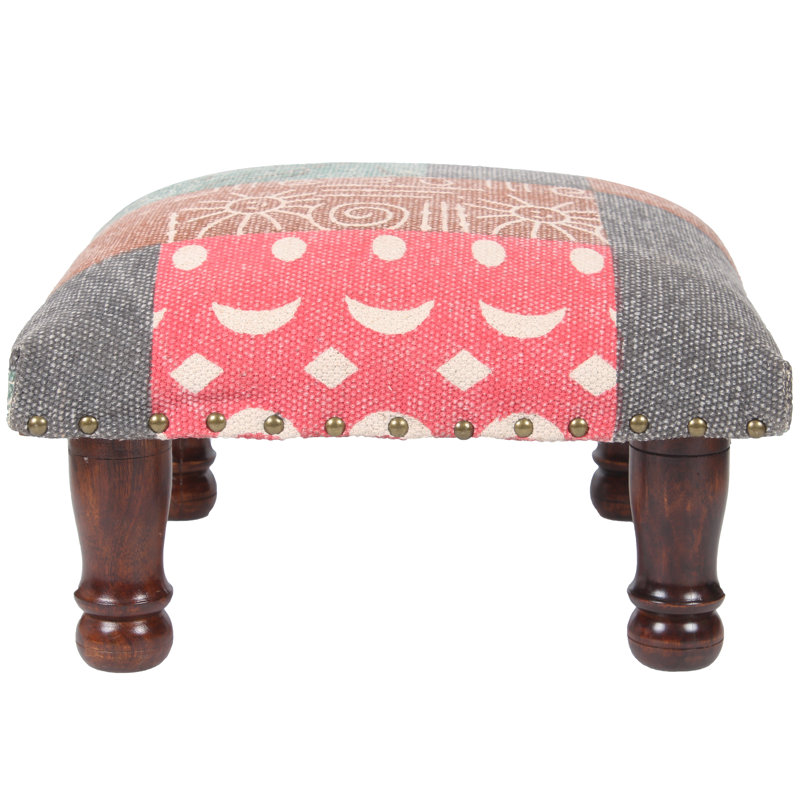 Upholstered Ottoman, Gray