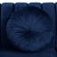 Ensemble de salon bleu marine 3 pièces avec canapé, causeuse et fauteuil capitonnés.-316169620
