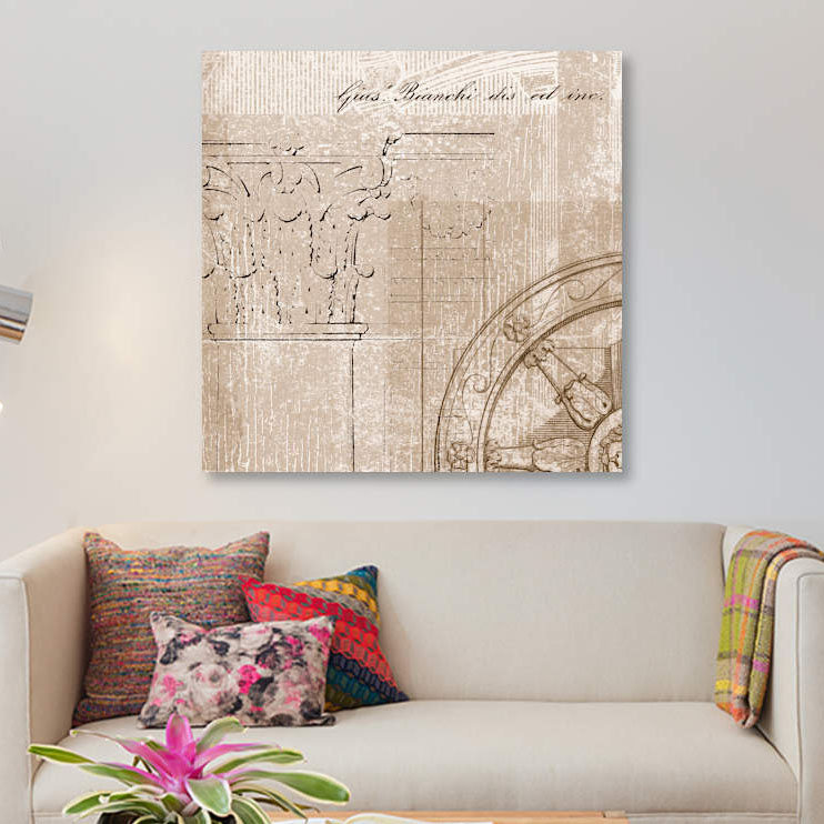 « romanesque ii », impression sur toile, H 37 po x l 37 po x P 1,5 po, Pas de tapis, Toile tendue