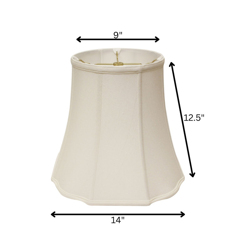 Abat-jour cloche en soie / shantung 12,5 "H (araignée), Blanc