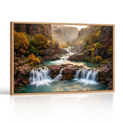 Ensemble de 1 tableau sur toile représentant un ruisseau de montagne
