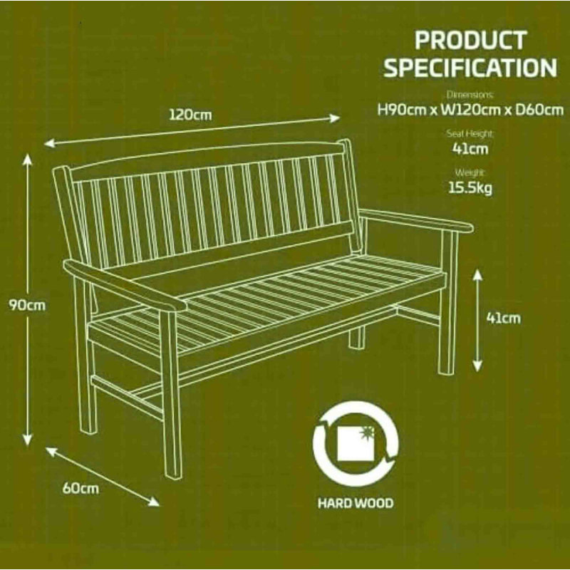Solid Wood Outdoor Bench