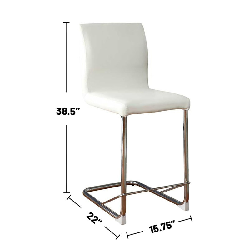 Set Of 2 Padded Leatherette Counter Height Chairs