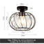 1-Light Black Flush Mount Ceiling Light - E27 Crystal Prism Ambient Light-1845746446