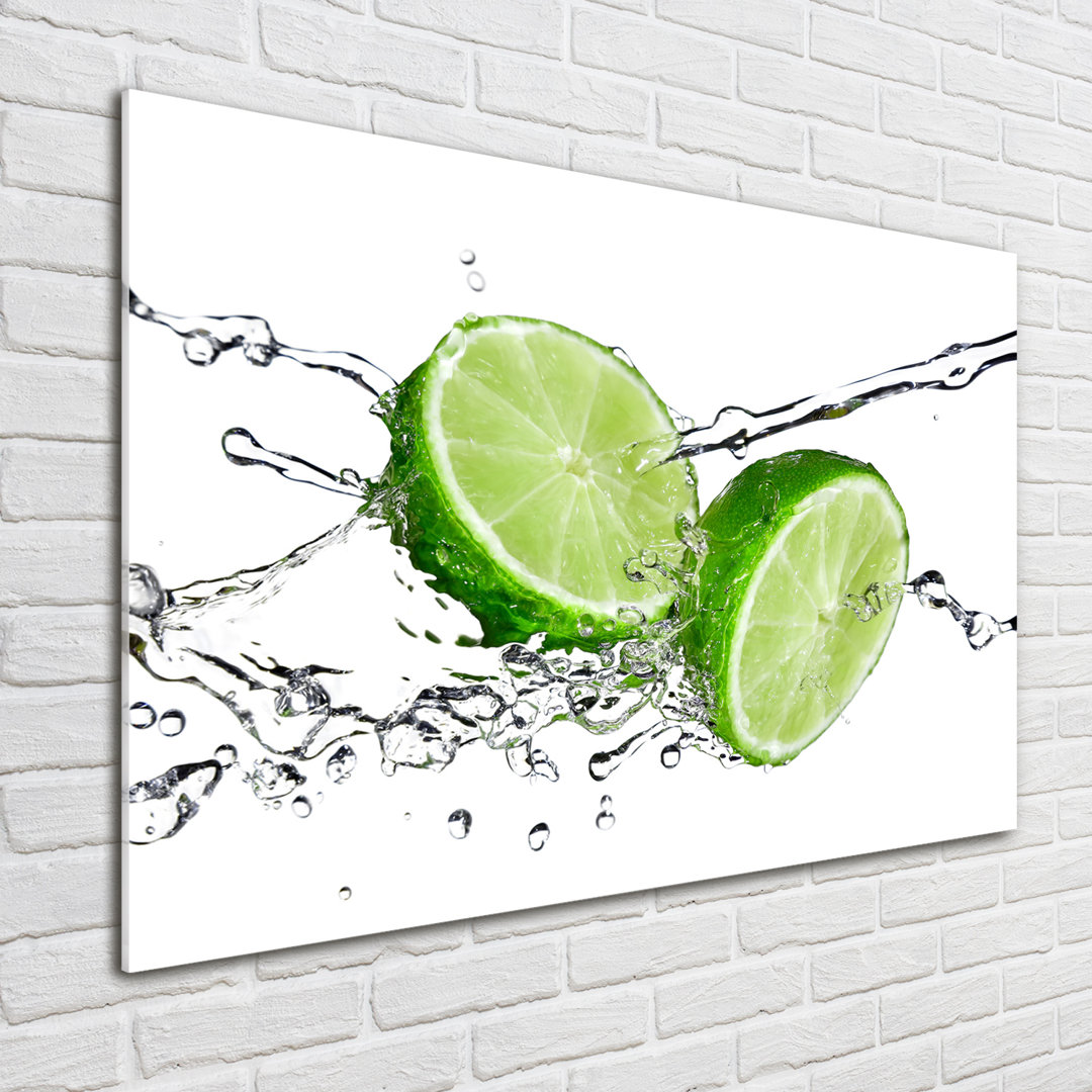 Glasbild Limes And Water