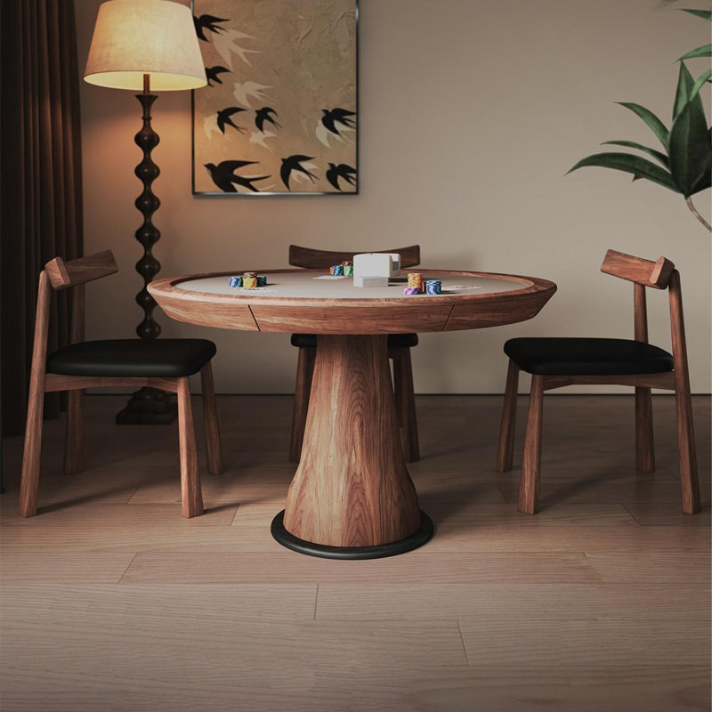 47.24"Retro Solid Wood Brown Poker-Specific Table, 29.92" H x 47.24" W x 39.37" D