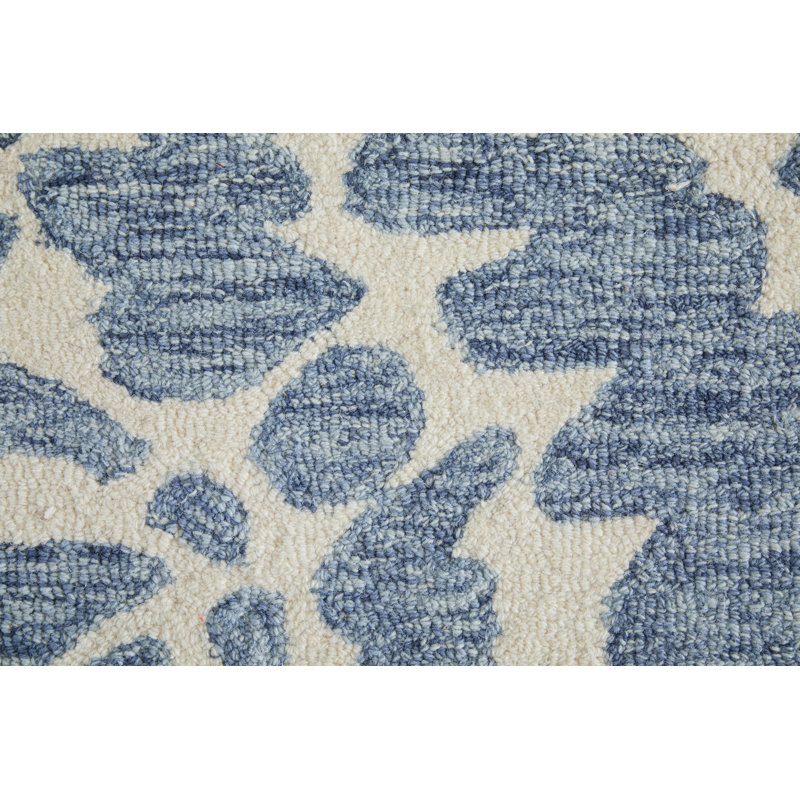 Wallace Modern Abstract Blue Area Rug, Rectangle 2' x 3'