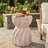 Alapaka 19.29"H Outdoor Magnesium Oxide Side Table with Sculptural Fluted Design-125098467