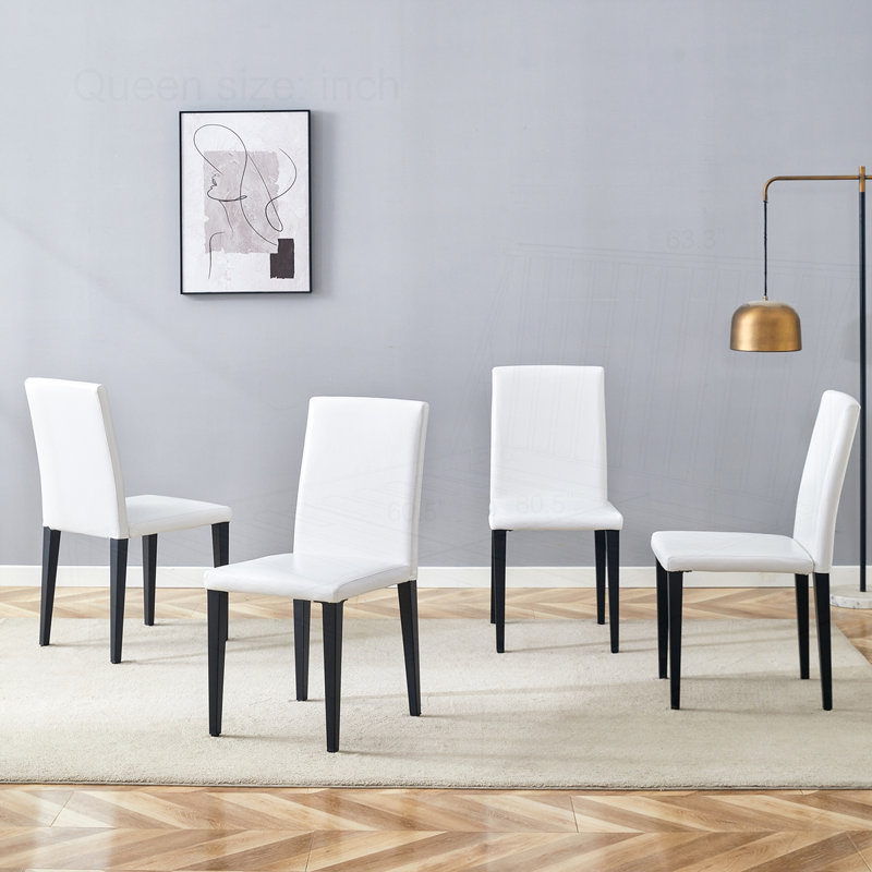 Ensemble de 4 chaises de salle à manger en polyuréthane, Noir