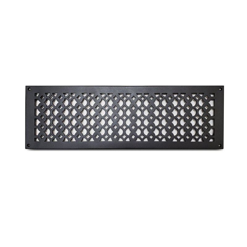 Grille murale en métal, Noir, 6 po x 26 po