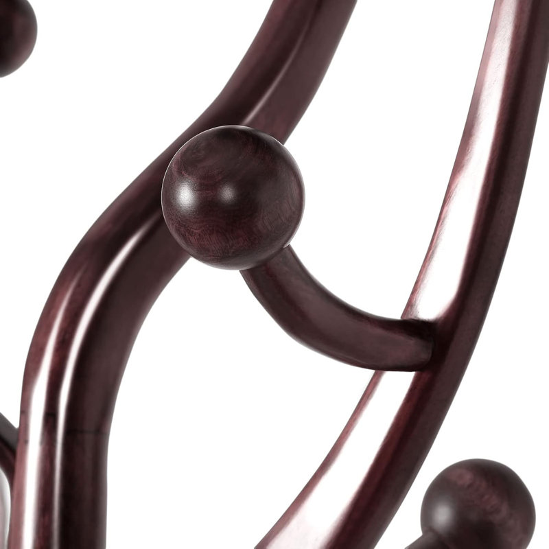 Freestanding 8 - Hook Coat Rack, Wine Red