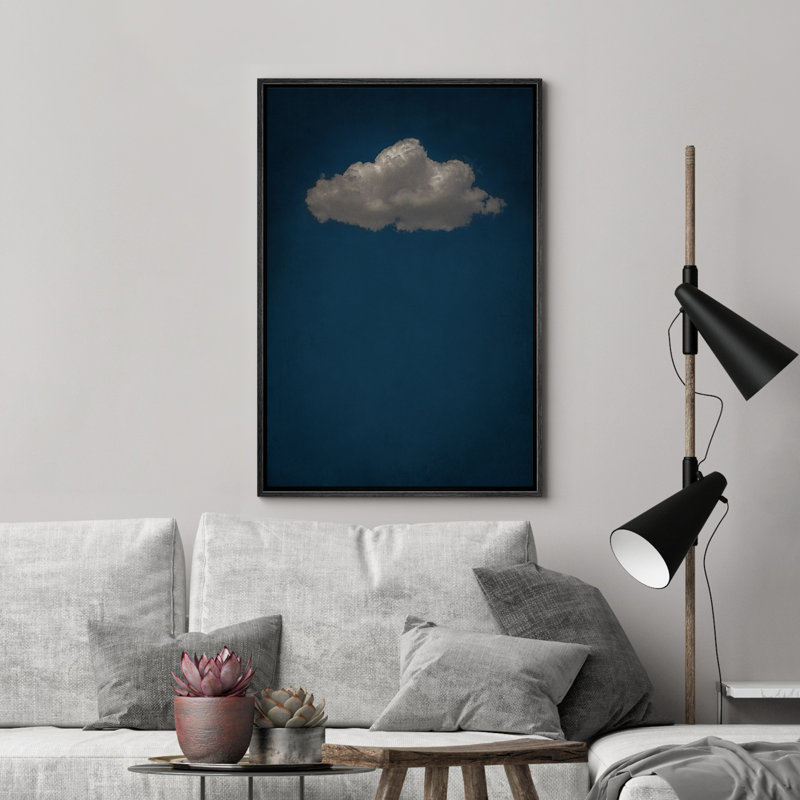Illustration de minimaliste blanc sur fond bleu foncé, Noir, H 24 po x l 16 po