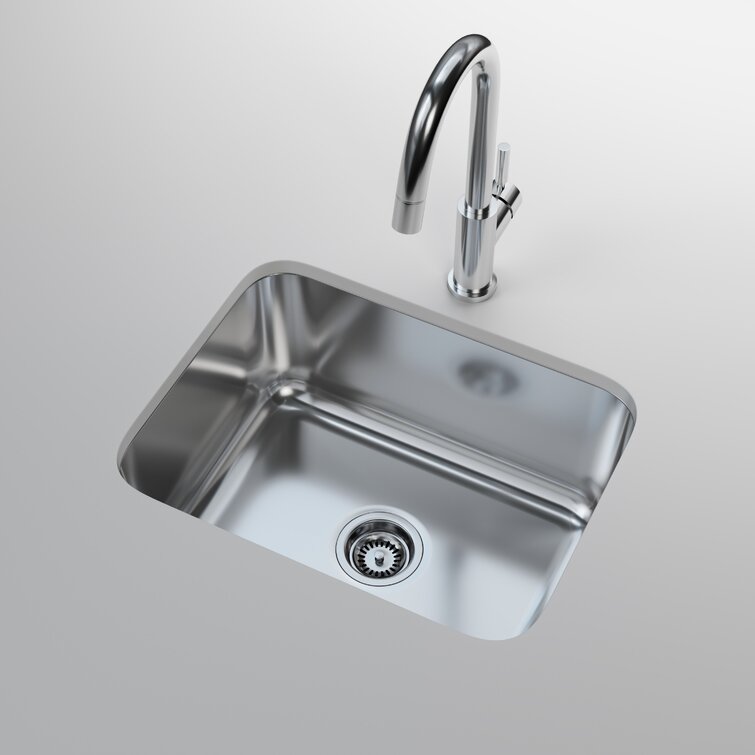 Cantrio Premium Stainless Steel Single Kitchen Sink with 23" x 17.8" x 9" Dimensions