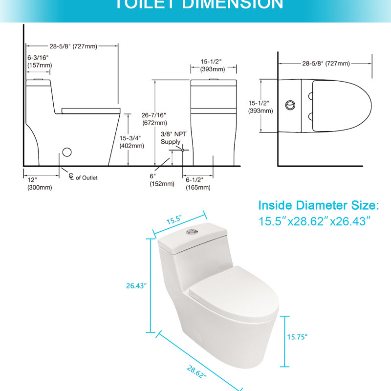 Toilette en céramique avec siège efficace et tendre