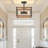 4-Light Farmhouse Lantern Semi Flush Mount Ceiling Light with Faux Wood Finish