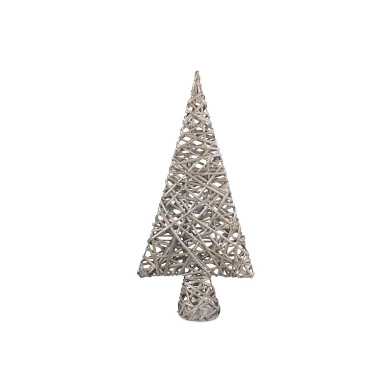 Wicker Table Top Xmas Tree, Antique Wash