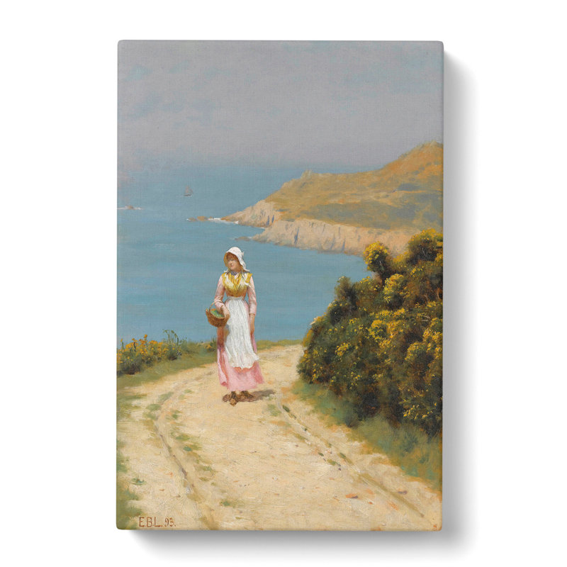 Coastal Path by Edmund Leighton - Wrapped Canvas, 50cm H x 35cm W x 3cm D