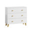 Commode d'appoint à 3 tiroirs, poignées en bois en forme de nuage